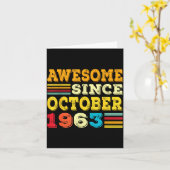 62 Years Old Awesome Since October 1963 62nd Birth Kaart (Gele Bloem)