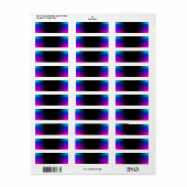 62B RAINBOW STRIPES BLACKOUTS GRAPHICS ACHTERGROND ETIKET (Full Sheet)