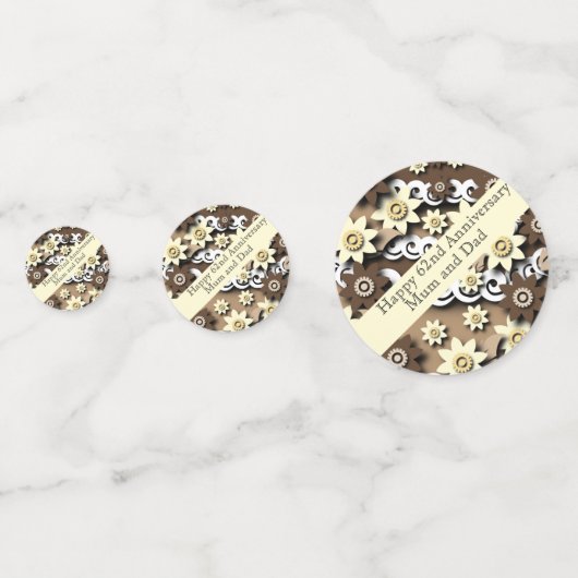 62e bruiloft Jubileum Confetti (Achterkanten)