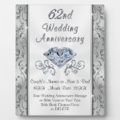 62e bruiloft Jubileum Gift, persoonlijk Fotoplaat (Voorkant)