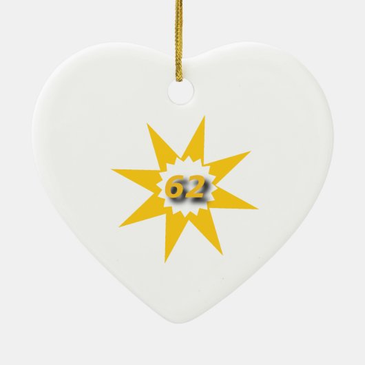 62e bruiloft Jubileum Keramisch Ornament (Achterkant)