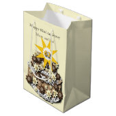 62e bruiloft Jubileum Medium Cadeauzakje (Voorkant Gekanteld)