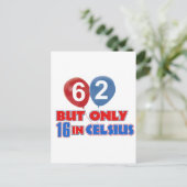 62e jaar oude verjaardag design briefkaart (Staand voorkant)