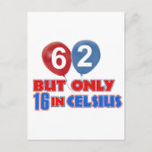 62e jaar oude verjaardag design briefkaart (Voorkant)