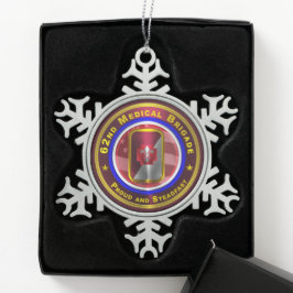 62e medisch brigade tin sneeuwvlok ornament
