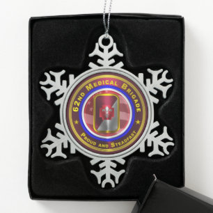 62e medisch brigade tin sneeuwvlok ornament