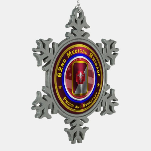 62e medisch brigade tin sneeuwvlok ornament (Links)