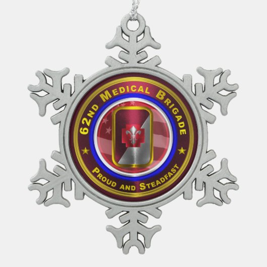 62e medisch brigade tin sneeuwvlok ornament (Voorkant)