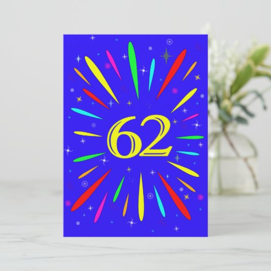 62e uitnodiging van de Birthday Party (Staand voorkant)