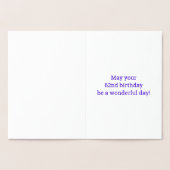 62e verjaardag: "62 JAAR OUD!" goudfolie-Kaart Folie Kaarten (Binnen)