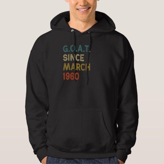 62e verjaardag 62 jaar oude geit sinds maart 1960 hoodie (Voorkant)