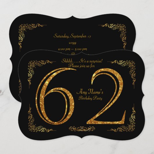 62e verjaardag, 62e verjaardag, geweldige Gatsby, Kaart (Voorkant / Achterkant)