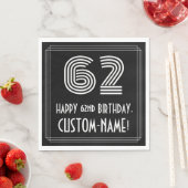 62e verjaardag: Art Deco geïnspireerd look "62" +  Servet (Insitu)
