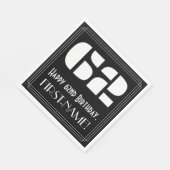 62e verjaardag: Art Deco geïnspireerd look "62" +  Servet (Hoek)