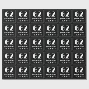 62e verjaardag - Art Deco geïnspireerde look "62", Cadeaupapier