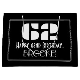 62e verjaardag ~ Art Deco Geïnspireerde look "62" Groot Cadeauzakje