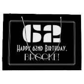 62e verjaardag ~ Art Deco Geïnspireerde look "62"  Groot Cadeauzakje (Achterkant)