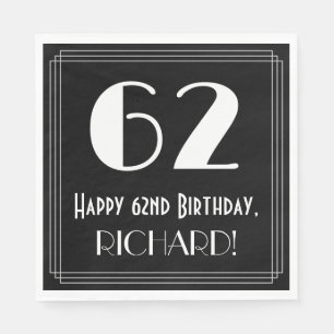 62e verjaardag ~ Art Deco geïnspireerde look "62", Servet