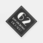 62e verjaardag ~ Art Deco geïnspireerde look "62", Servet (Hoek)