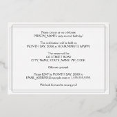 62e verjaardag: Art Deco Kijk "62" en naam Folie Uitnodiging (Achterkant)