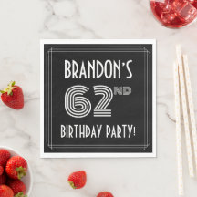 62e verjaardag: Art Deco Style + aangepaste naam