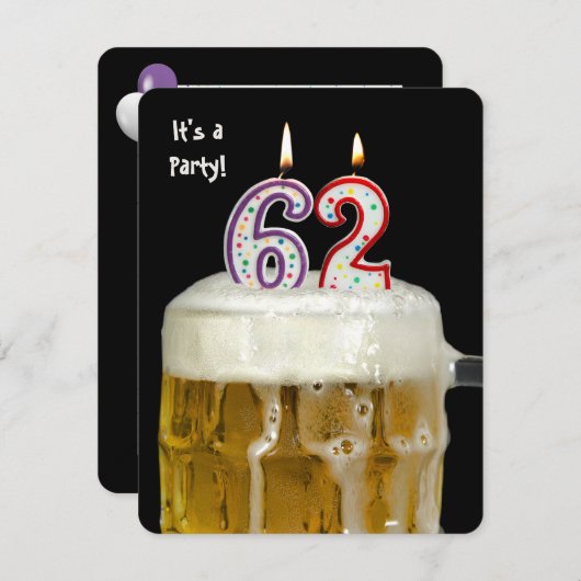62e verjaardag Bierfeest Kaart (Voorkant / Achterkant)