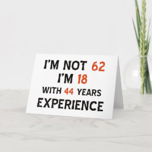 62e verjaardag design kaart