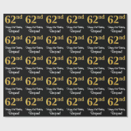 62e verjaardag: Elegant luxe Faux Gold-look # Cadeaupapier