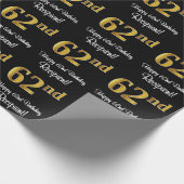 62e verjaardag: Elegant luxe Faux Gold-look # Cadeaupapier (Hoek)