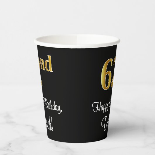 62e verjaardag - Elegante luxe Faux Gold look # Papieren Bekers (Links)