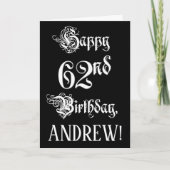 62e verjaardag: Fancy, elegant script + aangepaste Kaart (Voorkant)
