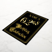 62e verjaardag — Fancy script en aangepaste naam Folie Uitnodiging (Gedraaid)