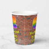62e verjaardag: Fun Graffiti-geïnspireerde regenbo Papieren Bekers (Rechts)