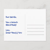 62e verjaardag: Fun Hearts-patroon, Regenboog 62 Briefkaart (Achterkant)