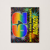 62e verjaardag: Fun, kleurrijk gevuurwerk Legpuzzel (Verticaal)