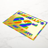 62e verjaardag - Fun, regenboogspectrum "62" Folie Uitnodiging (Gedraaid)