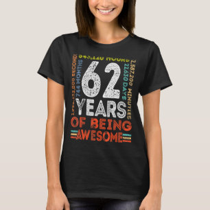 62e verjaardag Geweldige 62 jaar oude  retro 7 T-shirt