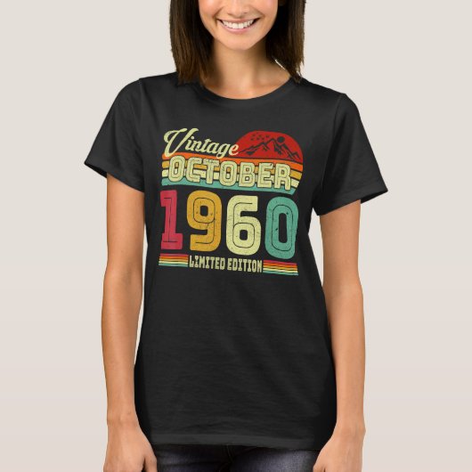  62e verjaardag Geweldige sinds oktober 1960 1 T-shirt (Voorkant)