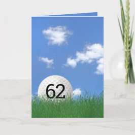 62e verjaardag, golfbal in gras kaart