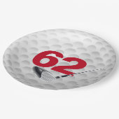 62e verjaardag golfbal ontwerp papieren bordje (Gekanteld)