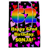 62e verjaardag: Het liefhebbende Kunstpatroon, Reg Medium Cadeauzakje (Achterkant)