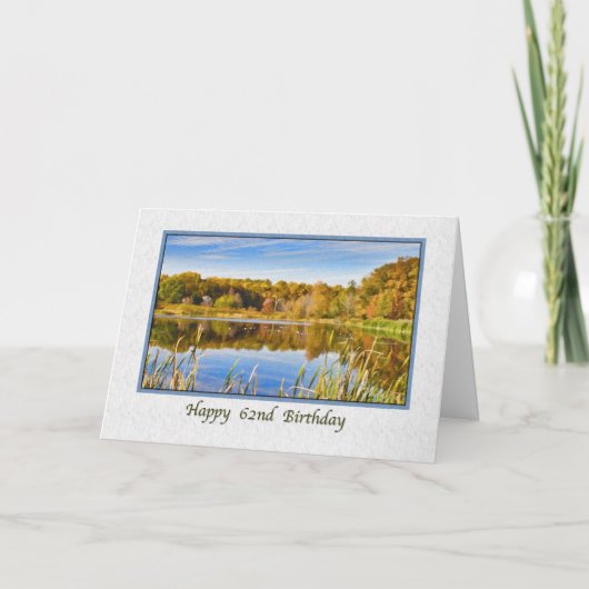 62e verjaardag Kaart met Lake Reflections (Voorkant)