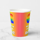 62e verjaardag: kleurrijk, vun regenboogpatroon #  papieren bekers (Rechts)
