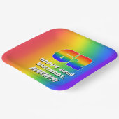 62e verjaardag: kleurrijk, vun regenboogpatroon #  papieren bordje (Gebogen)