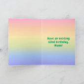 62e verjaardag: kleurrijke regenboog # 62, Naam va Kaart (Binnen)