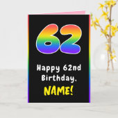 62e verjaardag: kleurrijke regenboog # 62, Naam va Kaart (Gele Bloem)