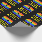 62e verjaardag: Leuke, kleurrijke regenboog geïnsp Cadeaupapier (Hoek)