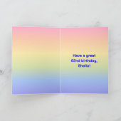 62e verjaardag: Leuke Regenboog #, Aangepaste foto Kaart (Binnen)