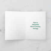 62e verjaardag: Leuke regenboog #, aangepaste naam Kaart (Binnen)