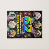 62e verjaardag: Leuke regenboog #, aangepaste naam Legpuzzel (Horizontaal)